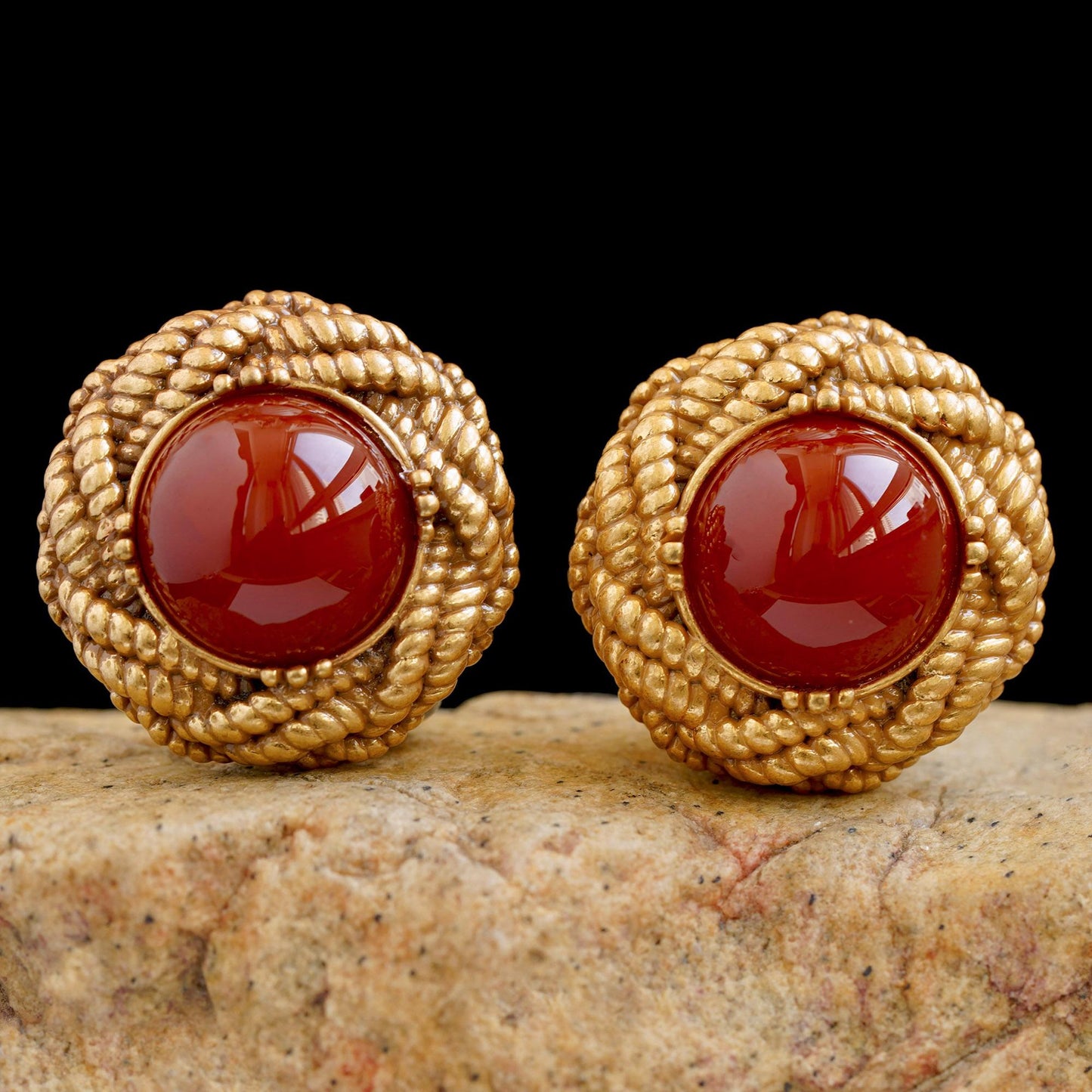 Stunning gold clip on earrings