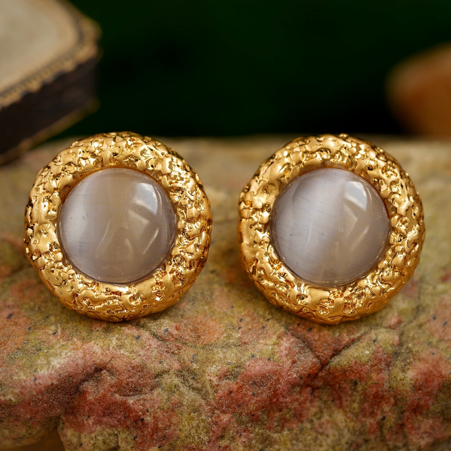 Vintage White Imperial Jade Earrings