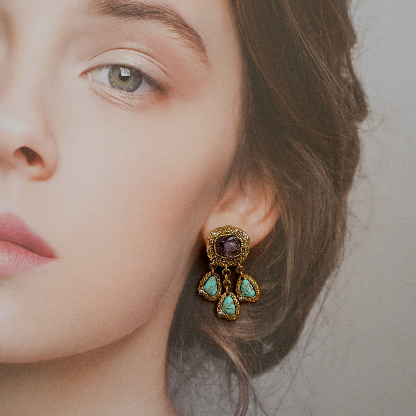 Gold & Turquoise True Love Earrings