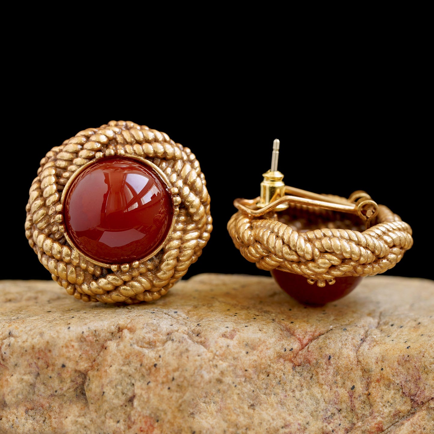 Stunning gold clip on earrings