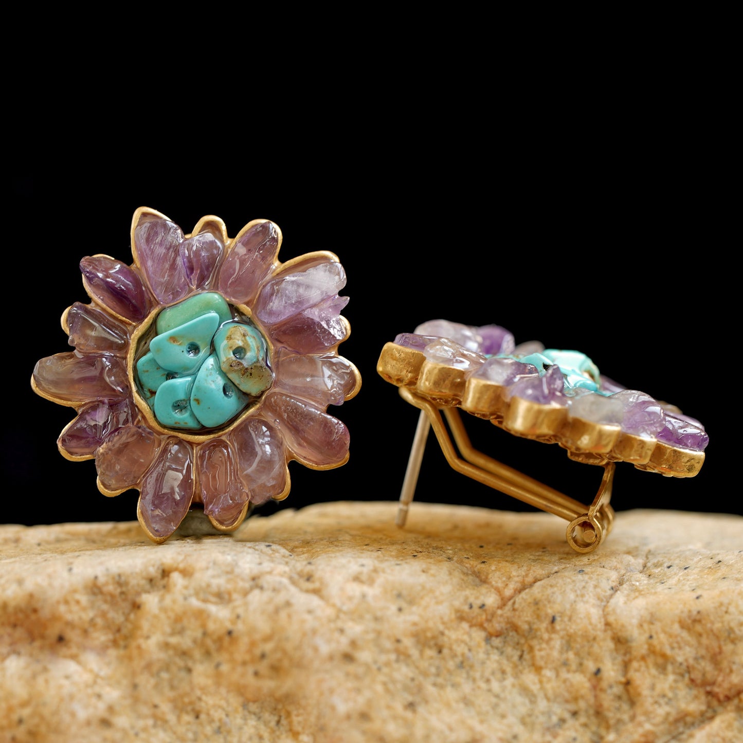 Vintage Vermeil Silver Amethyst Earrings