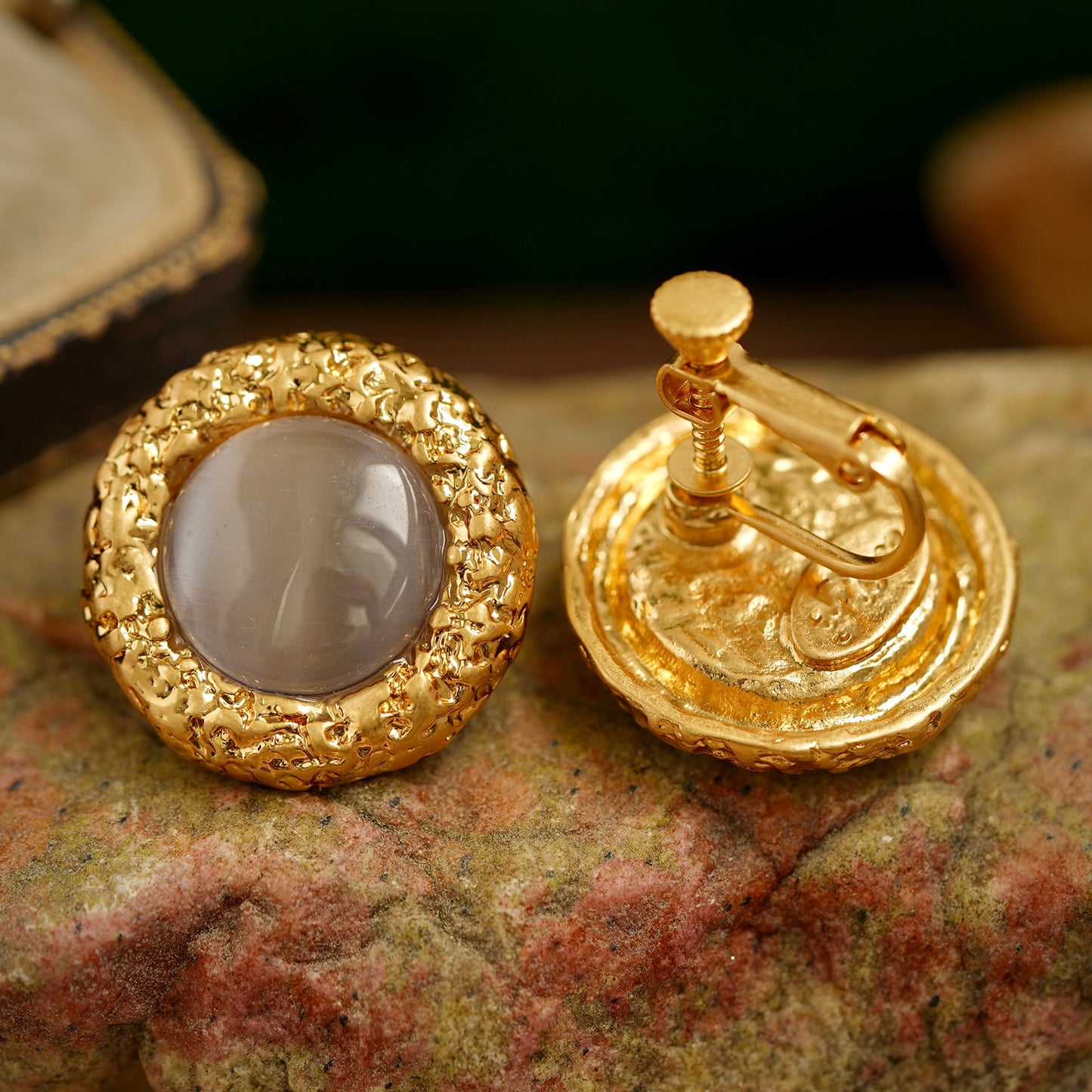 Vintage White Imperial Jade Earrings