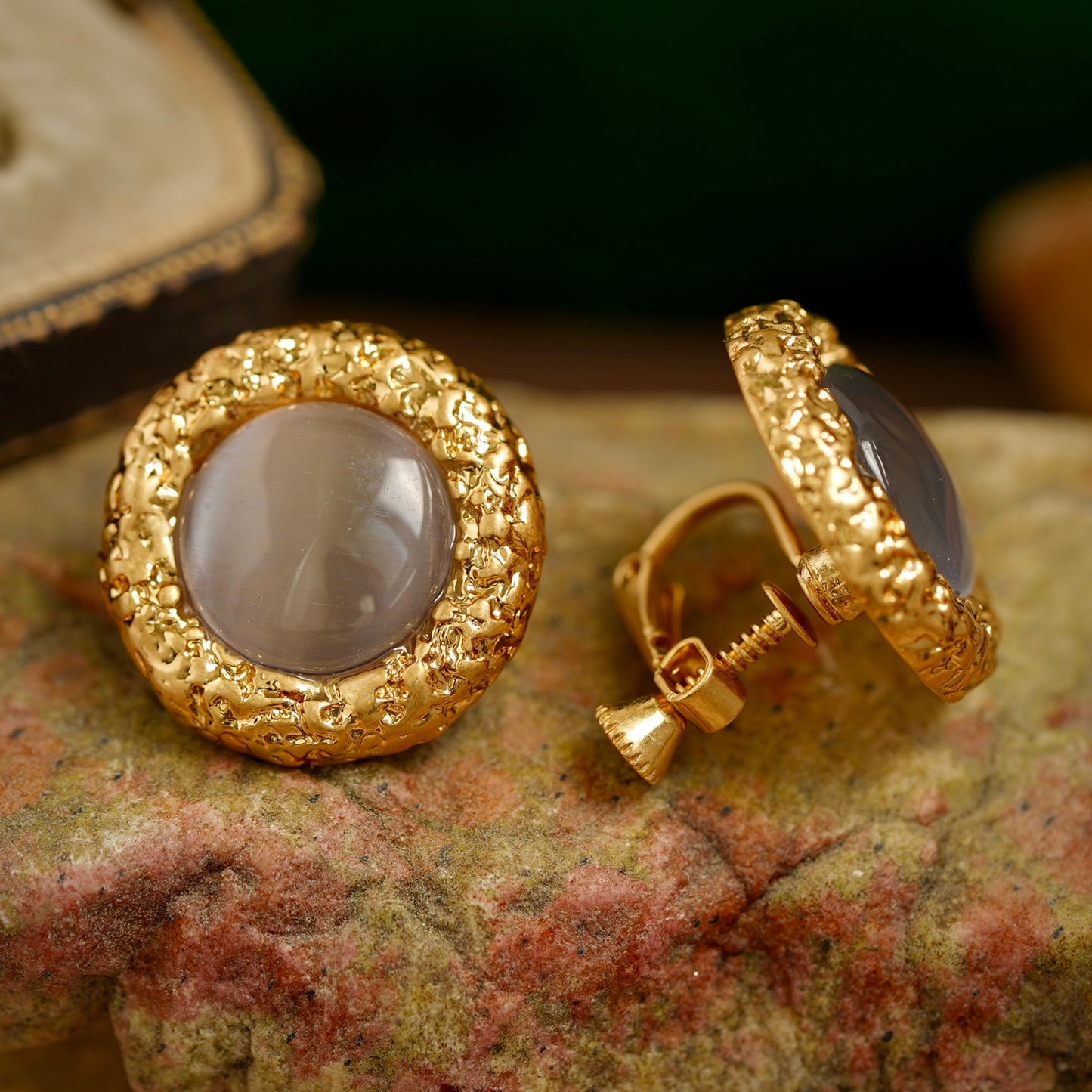 Vintage White Imperial Jade Earrings