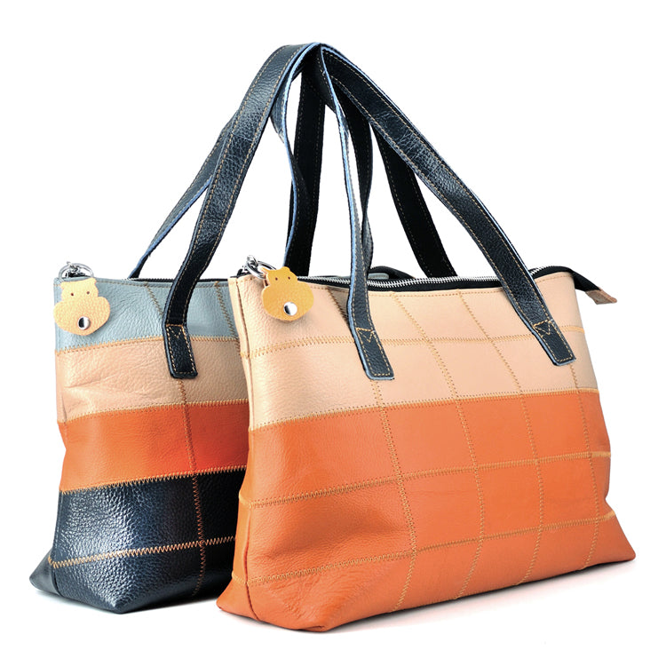 Vegan Leather Patchwork Tote #6