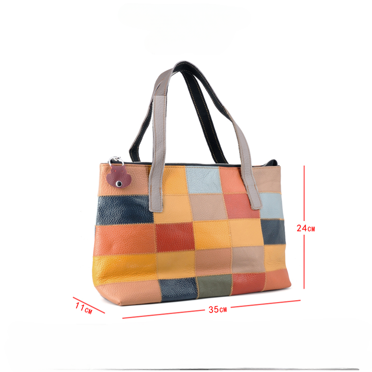Vegan Leather Patchwork Tote #6