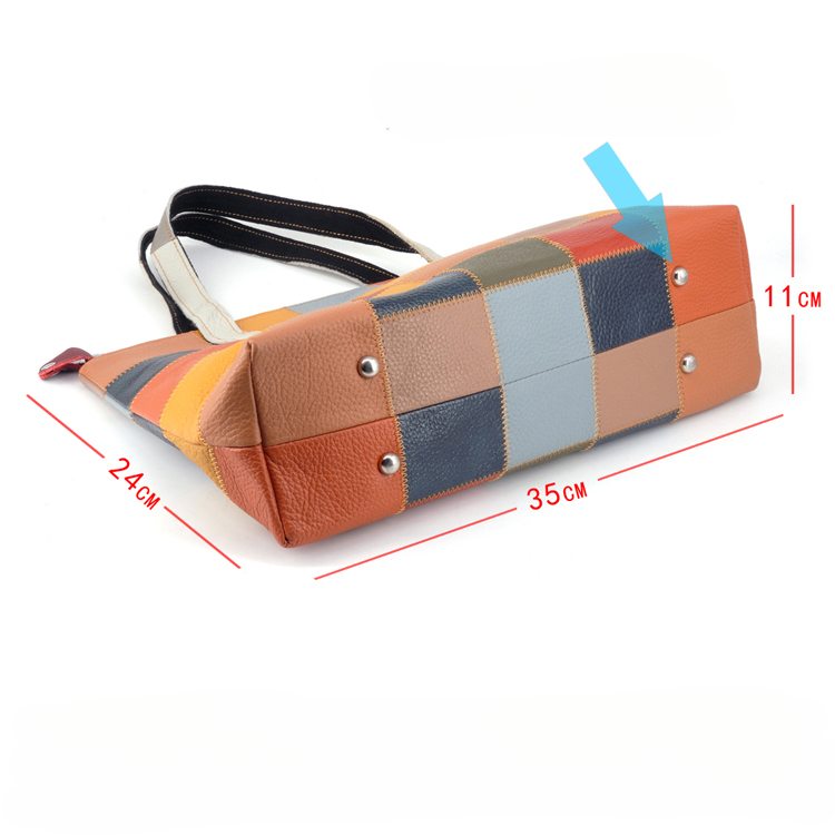 Vegan Leather Patchwork Tote #6