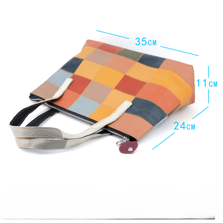 Vegan Leather Patchwork Tote #6