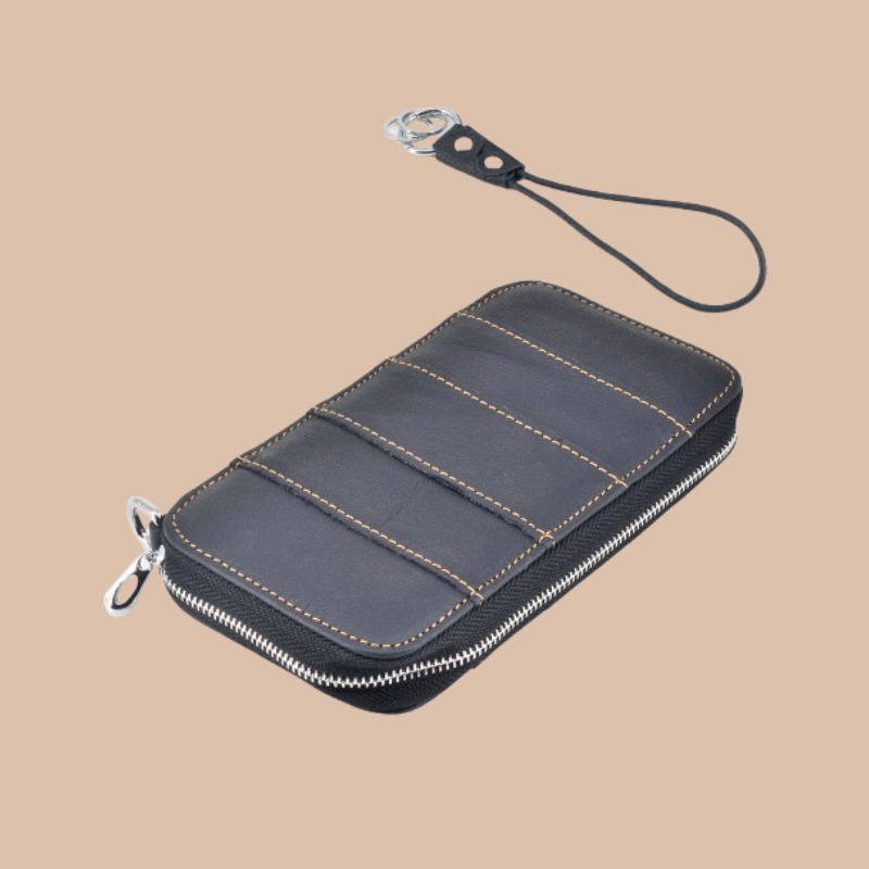 Handmade Leather Dual Zipper Around Travel Wallet Purse#2