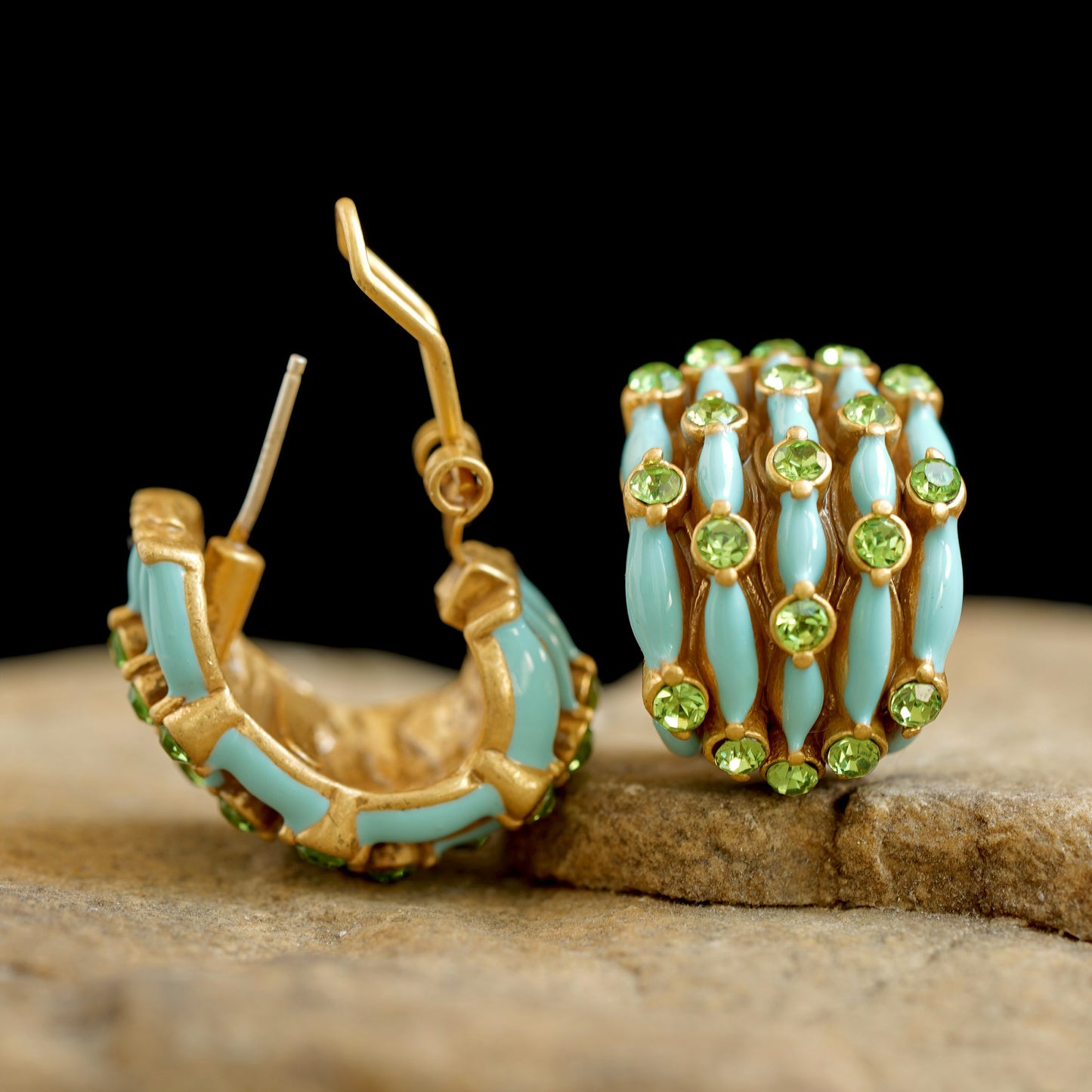Cabochon Hoop earrings