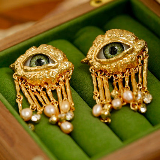 18K Gold Plated Evil Eye Earrings for Women