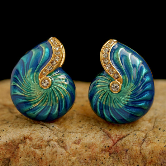 Enamel Shell Earrings