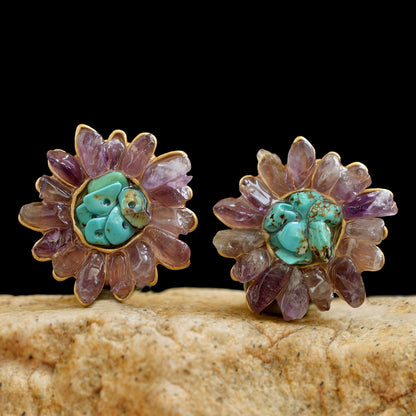 Vintage Vermeil Silver Amethyst Earrings