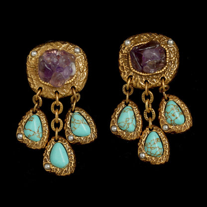 Gold & Turquoise True Love Earrings