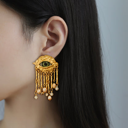 18K Gold Plated Evil Eye Earrings for Women
