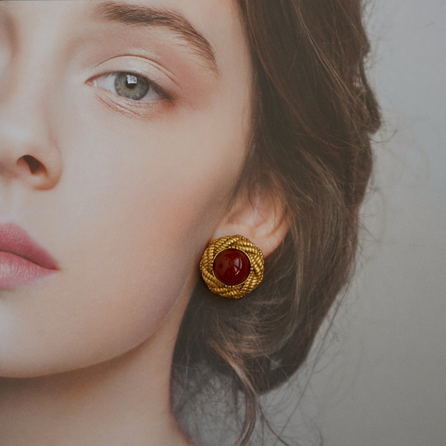 Stunning  gold clip on earrings