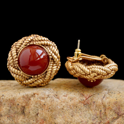 Stunning  gold clip on earrings