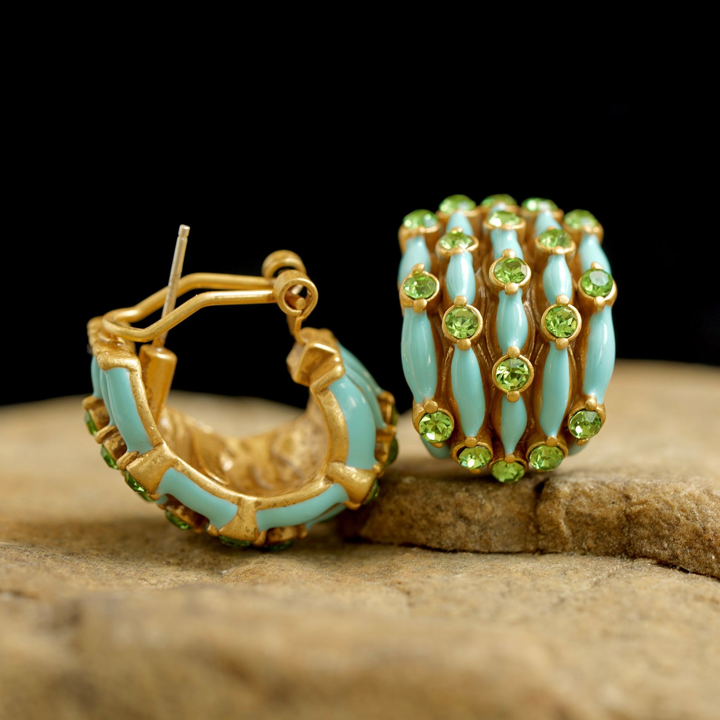 Cabochon Hoop earrings