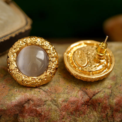 Vintage White Imperial Jade Earrings
