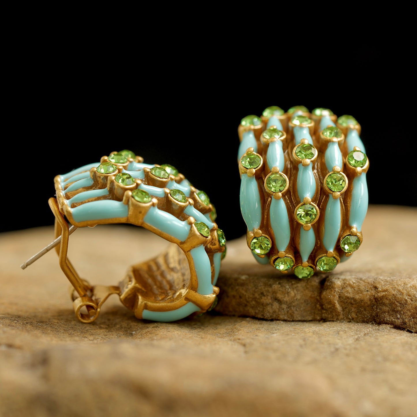 Cabochon Hoop earrings