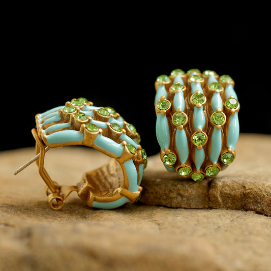 Cabochon Hoop earrings