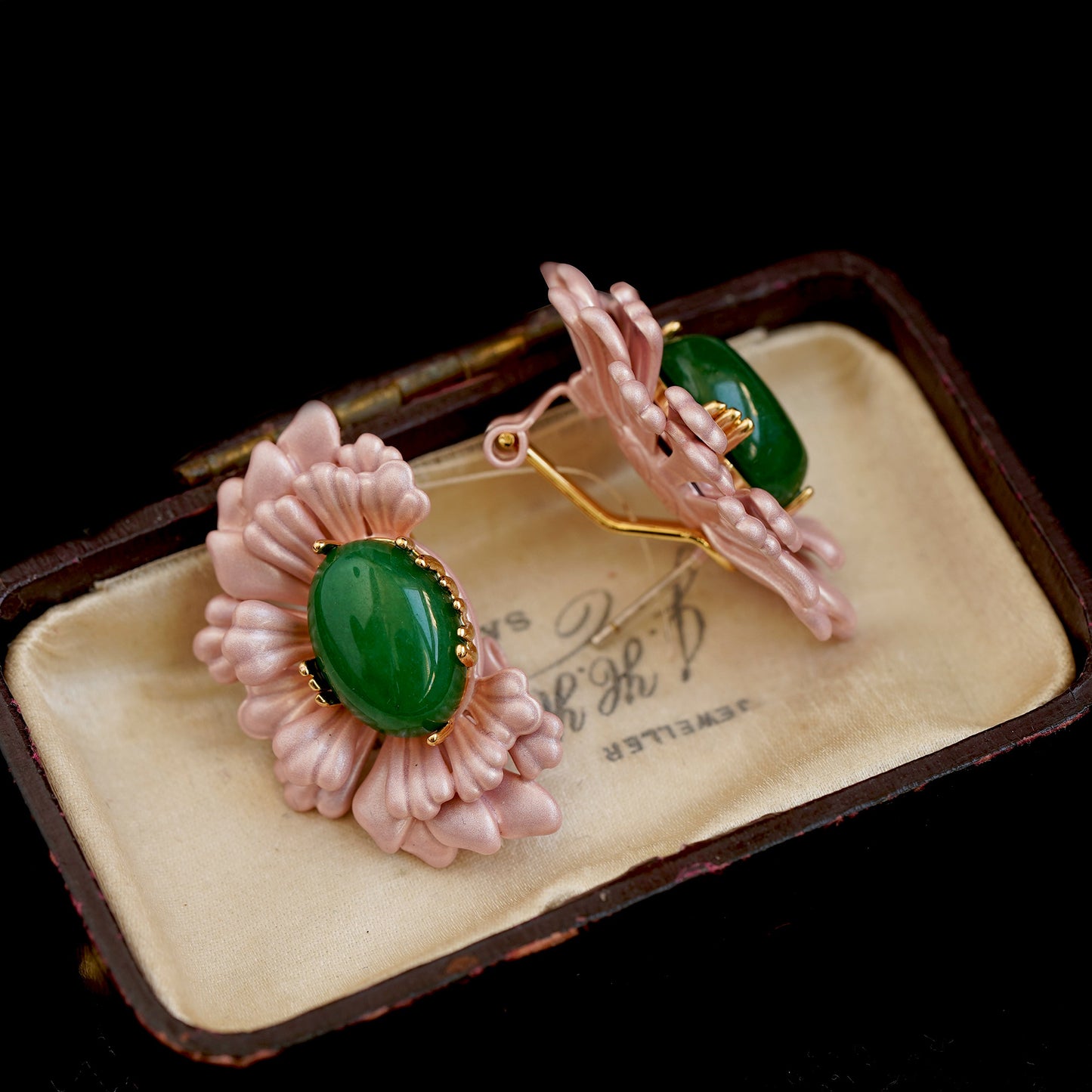 Vintage French Style Cute Pink Flower Earrings