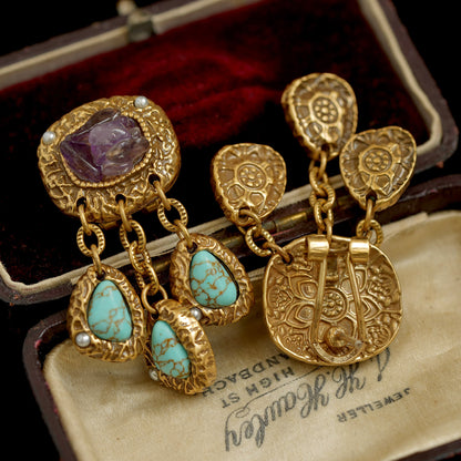 Gold & Turquoise True Love Earrings