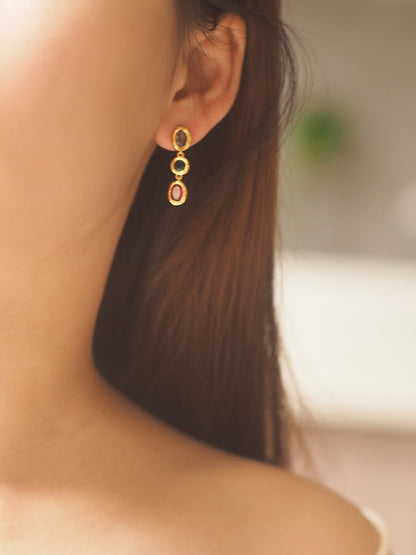 Custom Leaf Birthstone Earrings