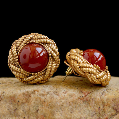 Stunning  gold clip on earrings