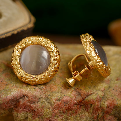 Vintage White Imperial Jade Earrings