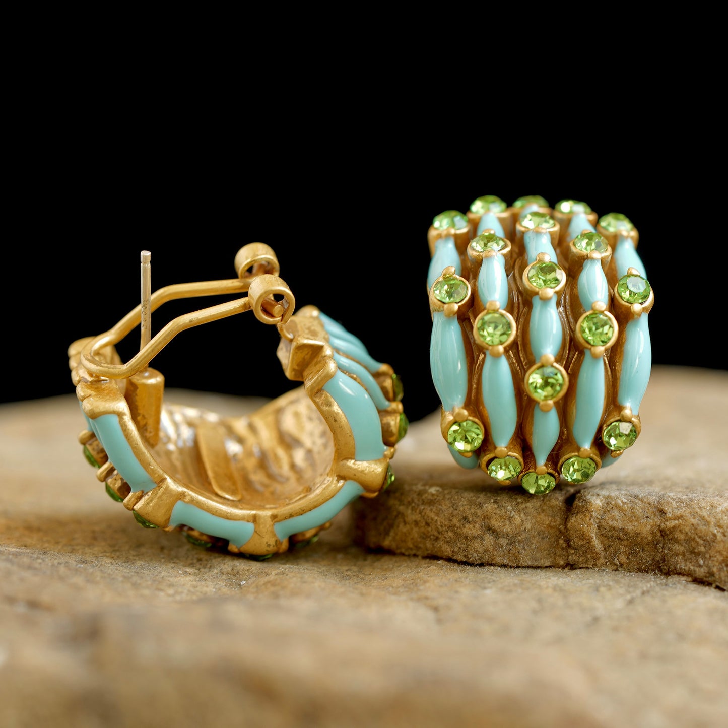 Cabochon Hoop earrings