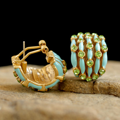 Cabochon Hoop earrings