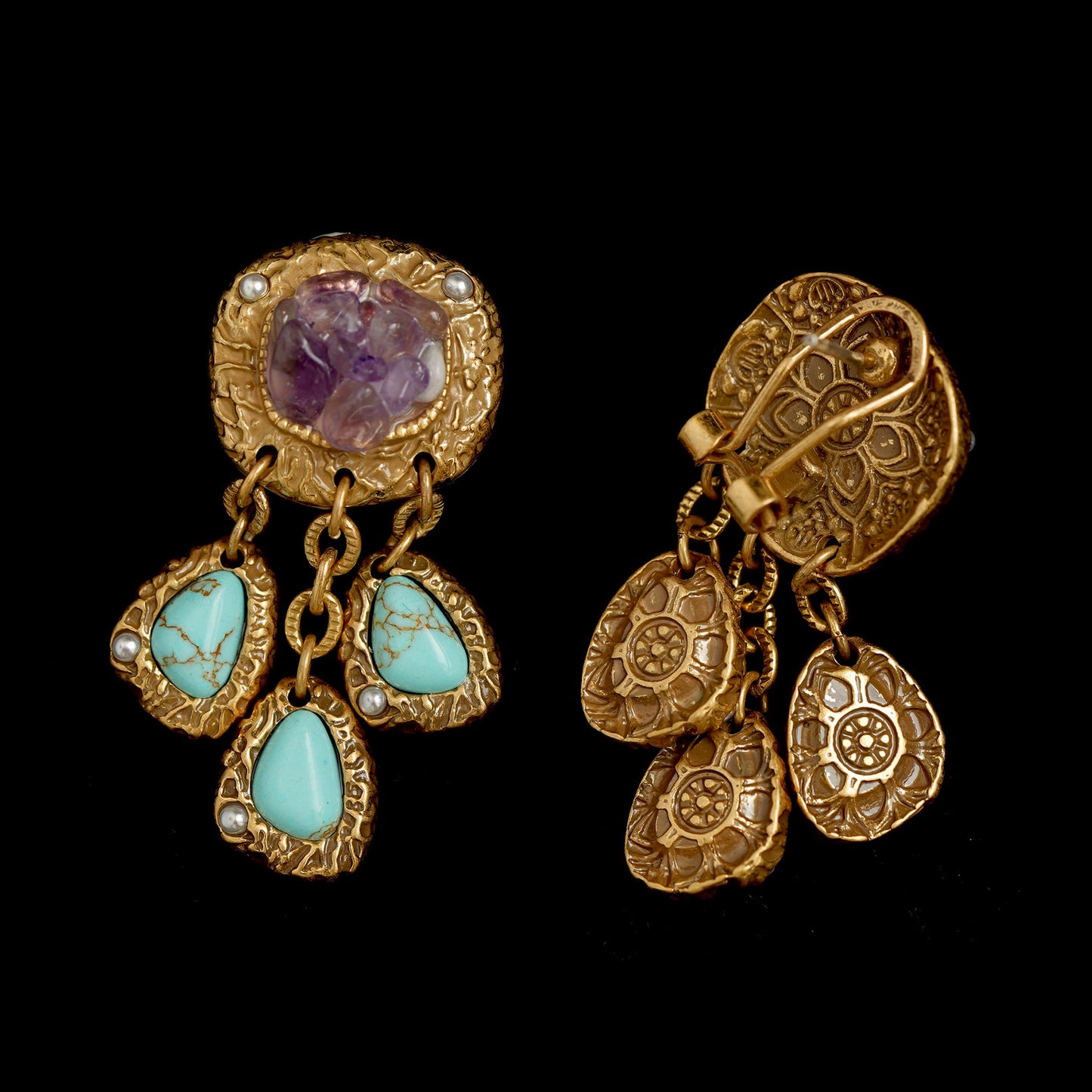 Gold & Turquoise True Love Earrings