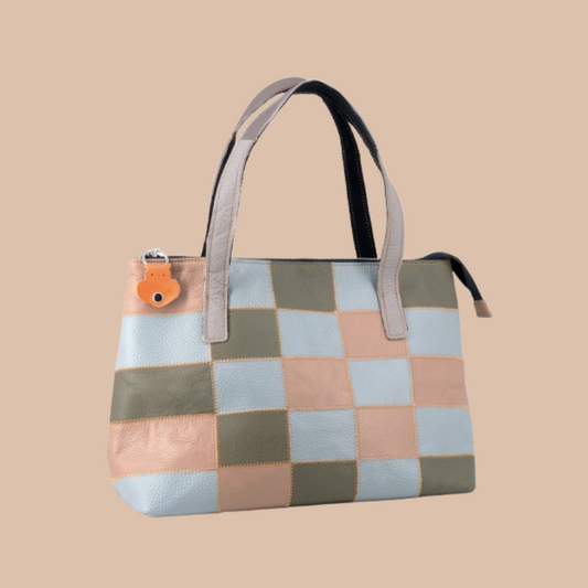 Vegan Leather Patchwork Tote #10