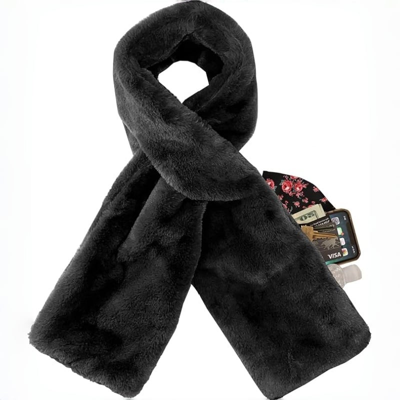 Christmas Big Promotion Save 49%🔥Faux Fur Scarf With Hidden Zipper Pocket