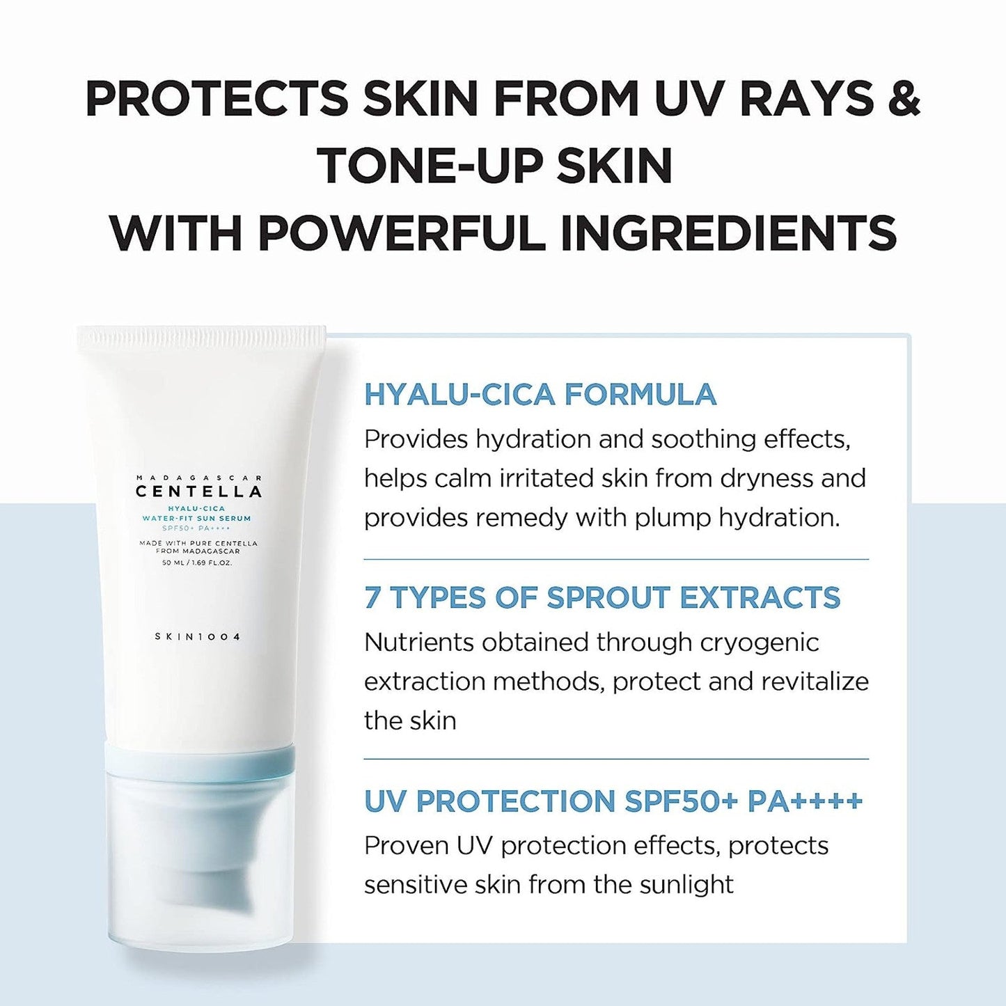 [Damage Box] SKIN1004 Madagascar Centella Hyalu-Cica Water-Fit Sun Serum SPF50+ PA++++ (2-Pack)