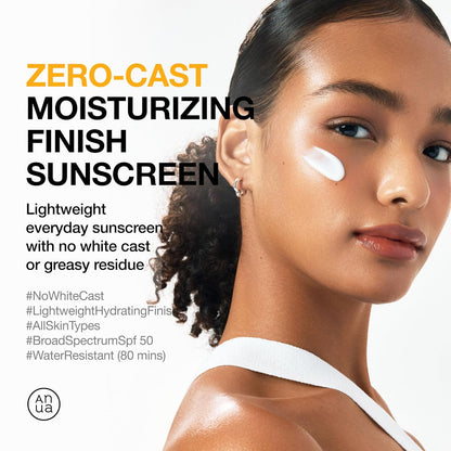 ANUA Zero-Cast Moisturizing Finish Sunscreen SPF50+ PA++++
