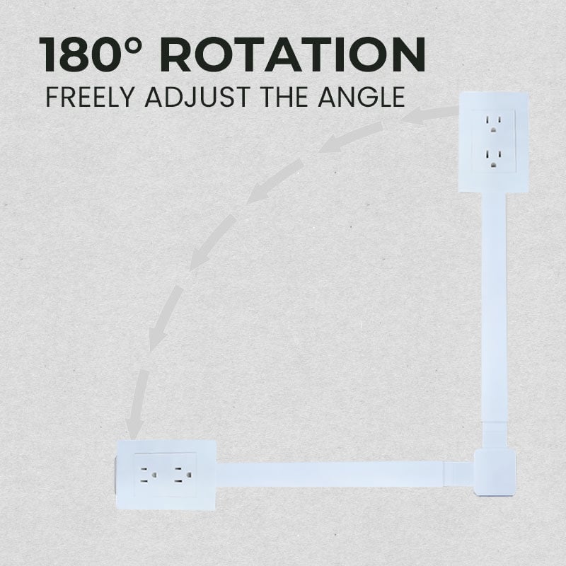 🔥Outlet Electrical Outlet Extender & 2 AC Outlets Extendable 43-62cm Rotatable 180° for Couches Desks Nightstands