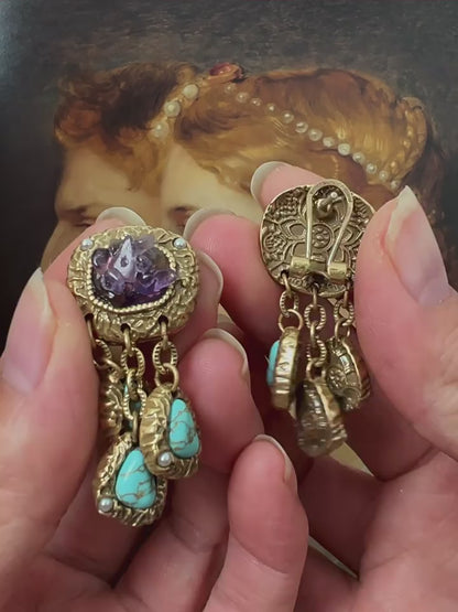 Gold & Turquoise True Love Earrings