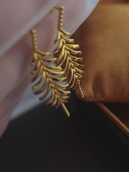 Gold Leaf Earrings Botanical Jewelry