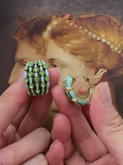 Cabochon Hoop earrings